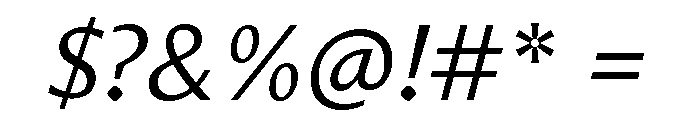 Diverse CItalic Font OTHER CHARS