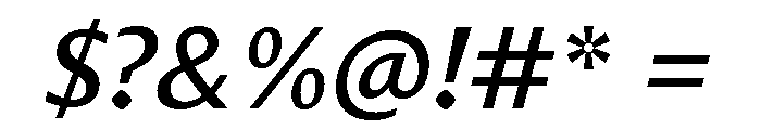 Diverse CMediumItalic Font OTHER CHARS