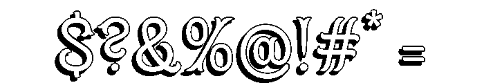 Dickens Tale Cut Offset Regular Font OTHER CHARS