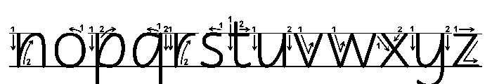 Didactica Color Red Blue Font LOWERCASE
