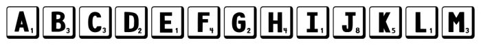 DJB Letter Game Tiles 2 Regular Font UPPERCASE