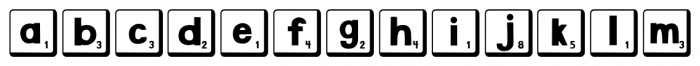 DJB Letter Game Tiles 2 Regular Font LOWERCASE
