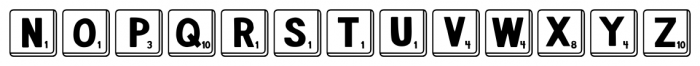 DJB Letter Game Tiles Regular Font UPPERCASE