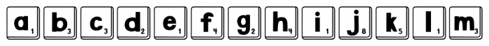 DJB Letter Game Tiles Regular Font LOWERCASE
