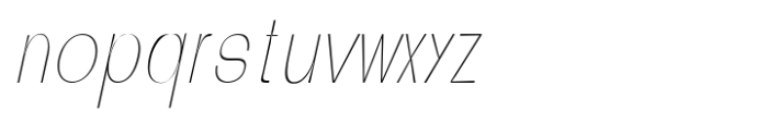Djimat Thin Oblique Ultra Condensed Font LOWERCASE