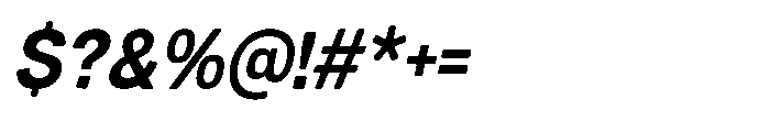 Dnv Rounded Bold Semi Condenced Italic Font OTHER CHARS