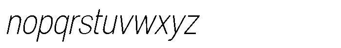 Dnv Rounded Extra Light Condensed Italic Font LOWERCASE