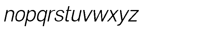 Dnv Rounded Light Semi Condenced Italic Font LOWERCASE