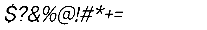 Dnv Rounded Semi Condenced Italic Font OTHER CHARS
