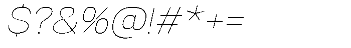 Dnv Rounded Thin Semi Expanded Italic Font OTHER CHARS