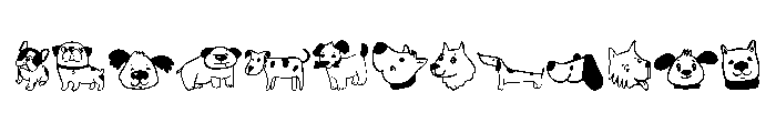 DOG CUTE  DOODLE Font UPPERCASE