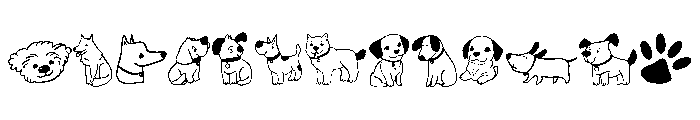DOG CUTE  DOODLE Font UPPERCASE
