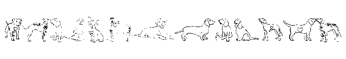 Dog Art Line Font UPPERCASE