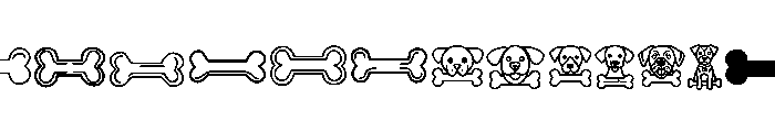 Dog Bone Shape Font UPPERCASE