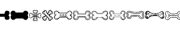 Dog Bone Shape Font UPPERCASE