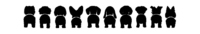 Dog Butt Silhouette Set Font OTHER CHARS