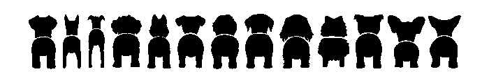 Dog Butt Silhouette Set Font UPPERCASE