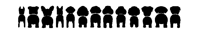 Dog Butt Silhouette Set FONT