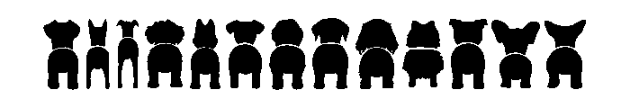 Dog Butt Silhouette Set Font LOWERCASE