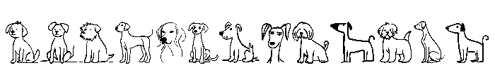 Dog Sketch Line Font UPPERCASE
