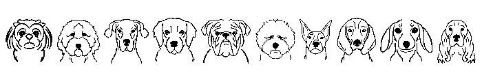 Dog breeds doodle Font OTHER CHARS