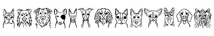 Dog breeds doodle Font UPPERCASE