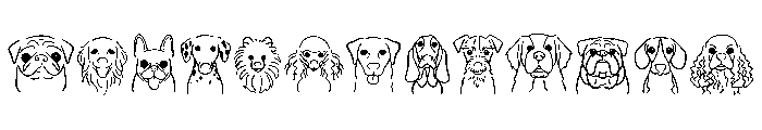 Dog breeds doodle FONT
