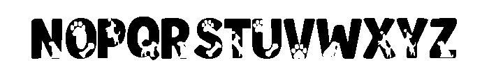 Dog letter purple Font UPPERCASE