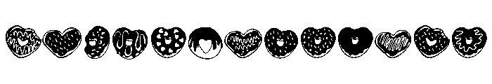 Donuts Heart Font UPPERCASE