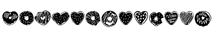 Donuts Heart Font UPPERCASE
