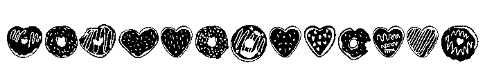 Donuts Heart Font LOWERCASE