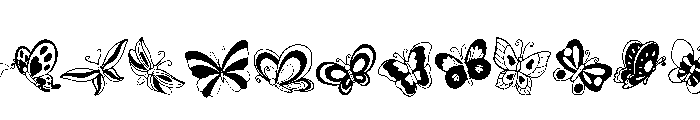 Doodle Butterfly Font UPPERCASE