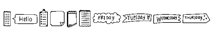Doodle Note Set Font OTHER CHARS