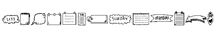 Doodle Note Set Font UPPERCASE