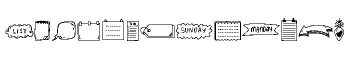Doodle Note Set FONT