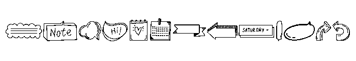 Doodle Note Set Font LOWERCASE