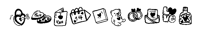 Doodle Valentine elements Font OTHER CHARS