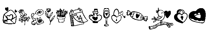 Doodle Valentine elements FONT