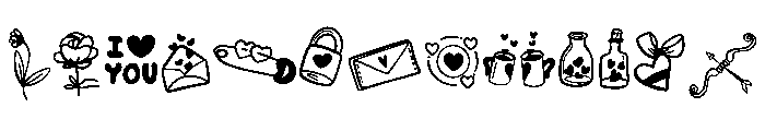 Doodle Valentine elements Font LOWERCASE