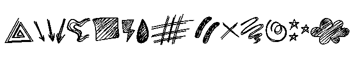 Doodle art abstract Font UPPERCASE