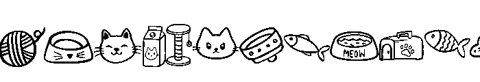 Doodle cat cute FONT
