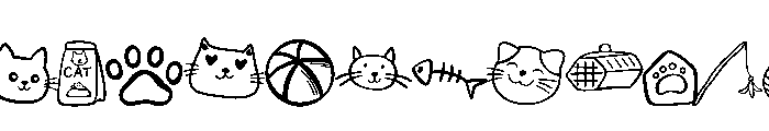 Doodle cat cute Font LOWERCASE