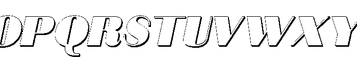 Doviera3DExtrusionSlant Font UPPERCASE