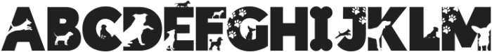 Doggies Silhouette Font Regular otf (400) Font LOWERCASE