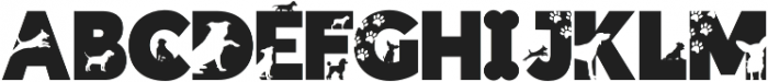 Doggies Silhouette Font otf (400) Font UPPERCASE