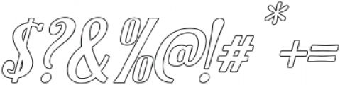 Dolphins Outline Italic otf (400) Font OTHER CHARS
