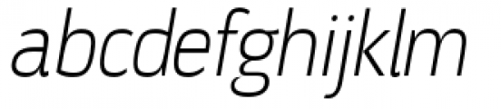 DOCU Thin Oblique Font LOWERCASE