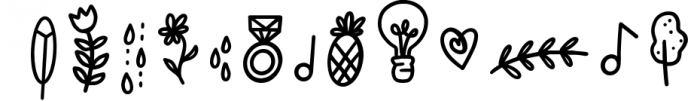 Doodle Font - With over 90 Dingbats! Font LOWERCASE
