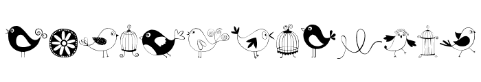 DOODLE DINGS 1 Birds Cages Font UPPERCASE
