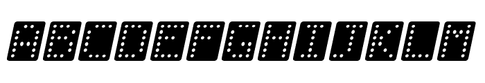 Domino bred kursiv Font UPPERCASE